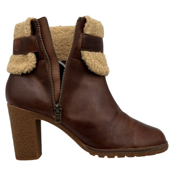 Timberland Glancy NEW Womens 10 Leather Ortholite Boots Shearling Cuff Buckle - Picture 16 of 16